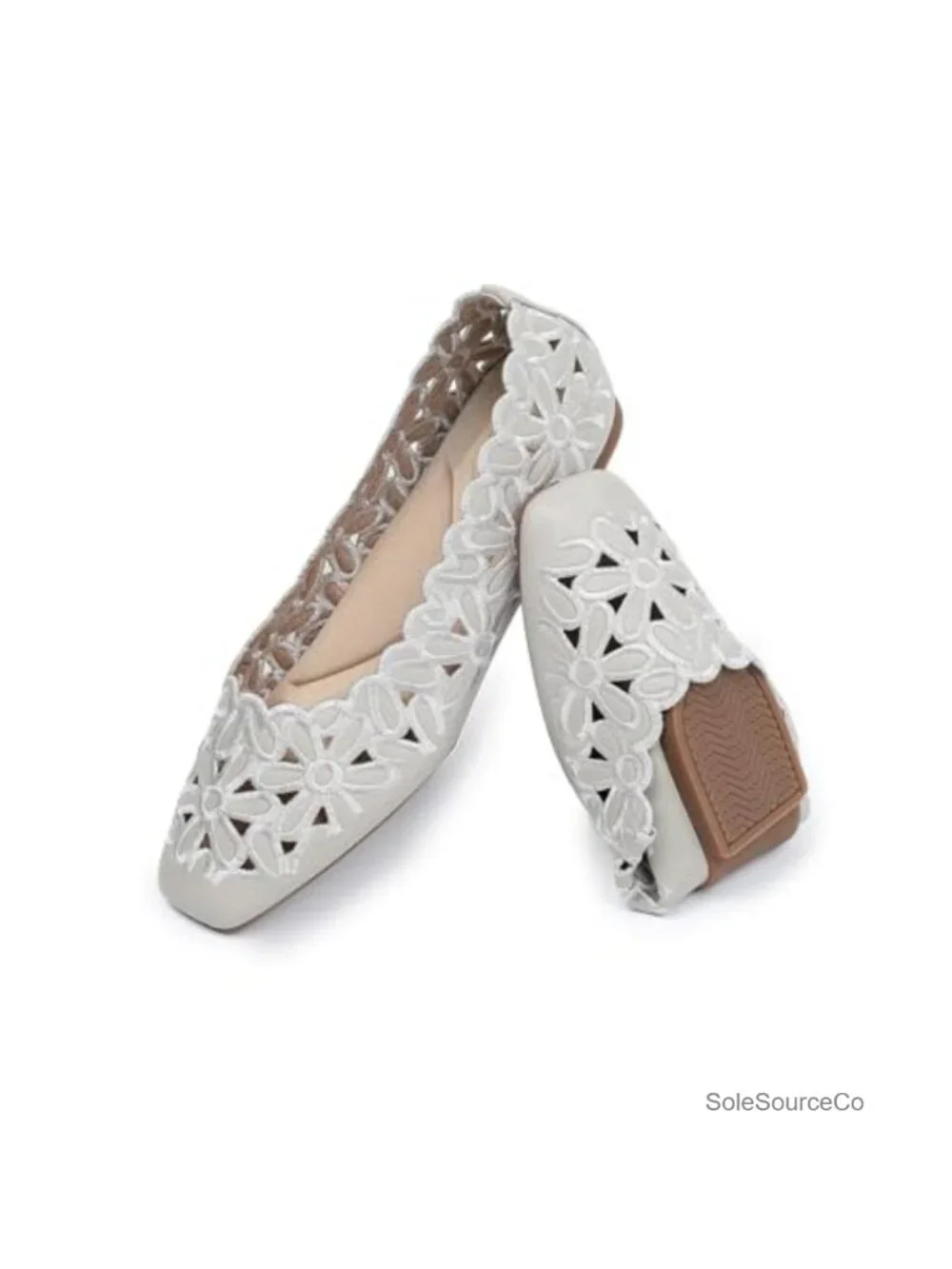 Women's Square Toe Ballet Flats Slip On Dress Shoes Faux Leather Comfort Arch